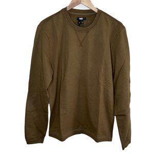 Paige Mens Medium Jaxton Pullover Sweatshirt Khaki Green Cotton top